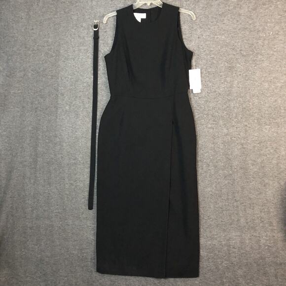 Jones NY Dress Womens 14 Black Formal Maxi Long Evening Belted Sleeveless - Picture 1 of 13